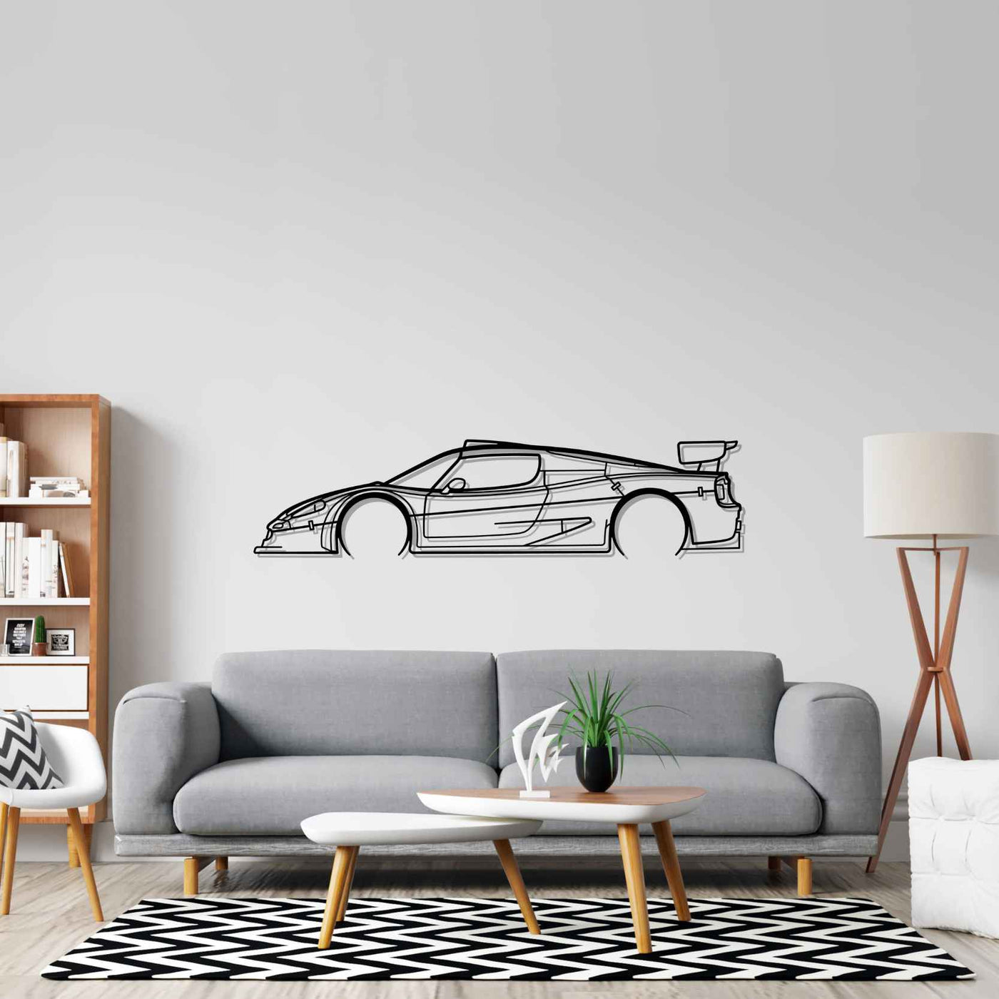 F50 GT Detailed Silhouette Metal Wall Art