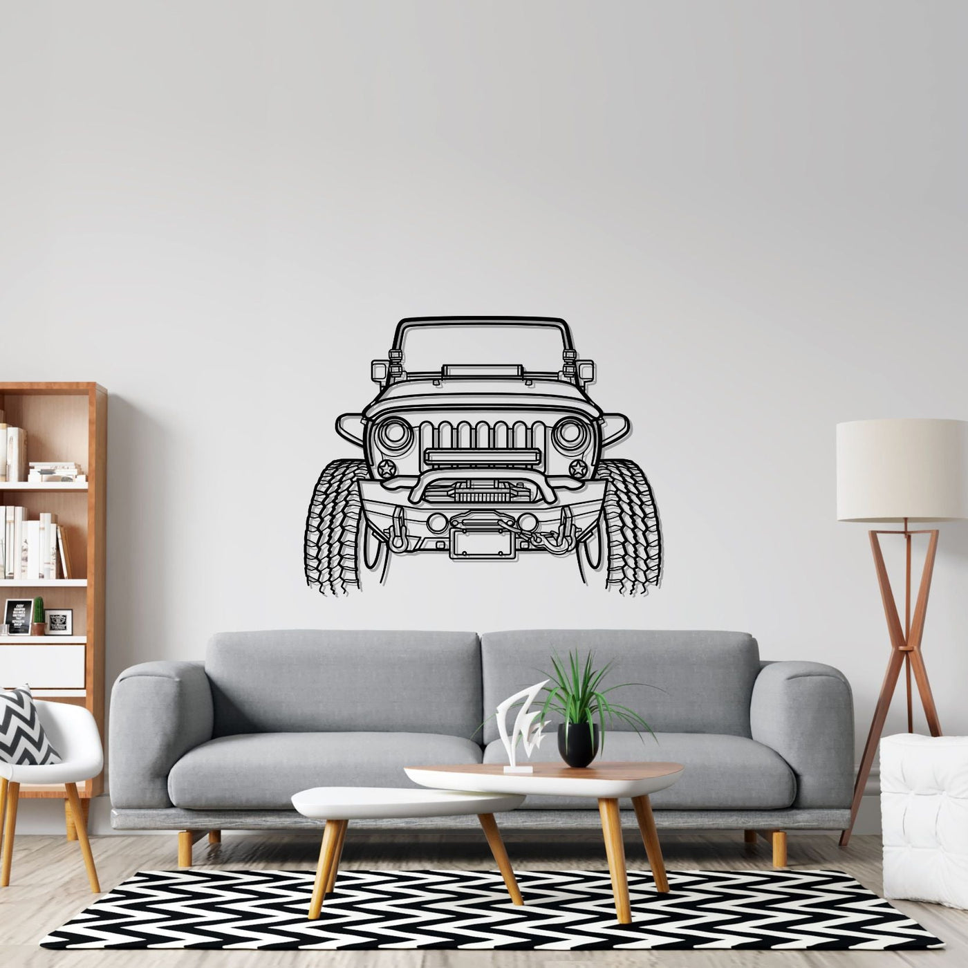 Wrangler Offroad Front Silhouette Metal Wall Art