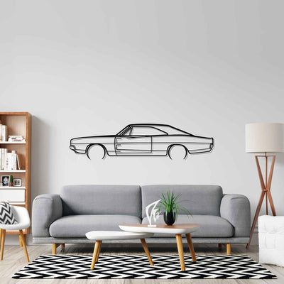 Charger 1969 Detailed Silhouette Metal Wall Art