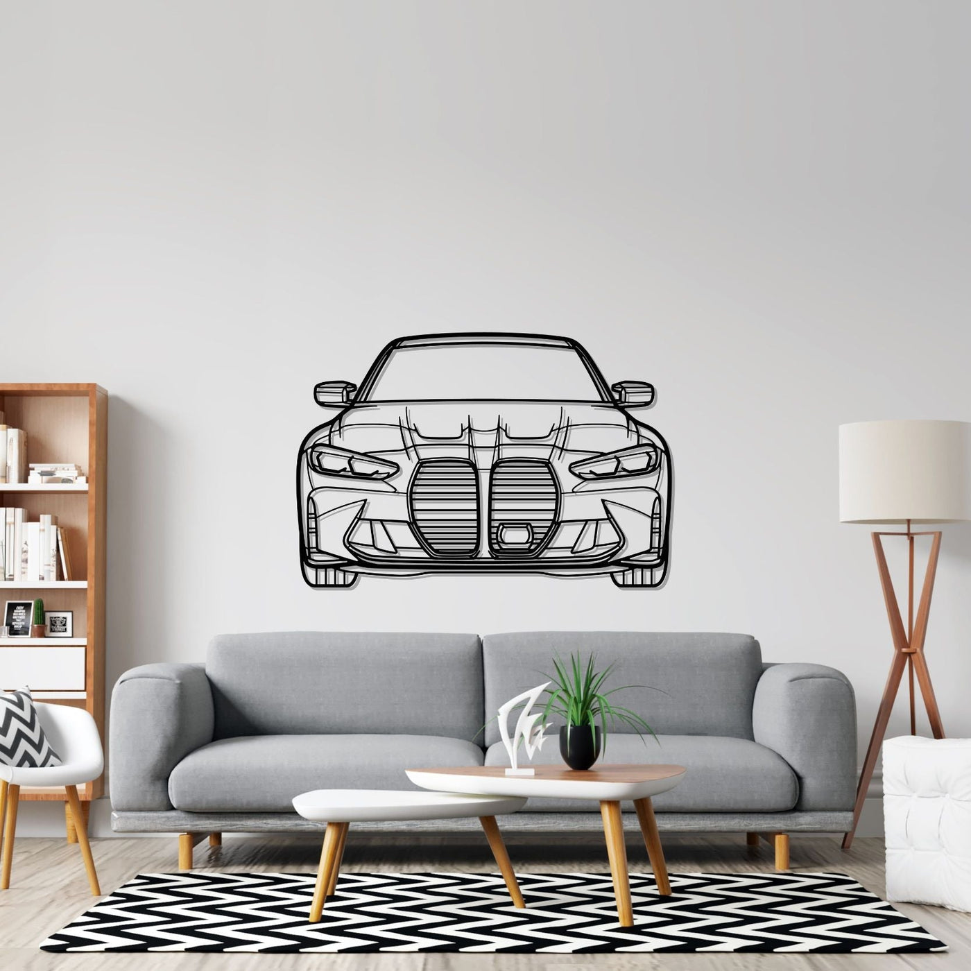 G80 M3 Front Silhouette Metal Wall Art