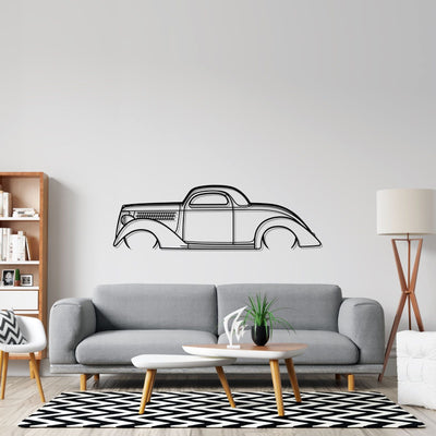 Coupe 1936 Detailed Silhouette Metal Wall Art