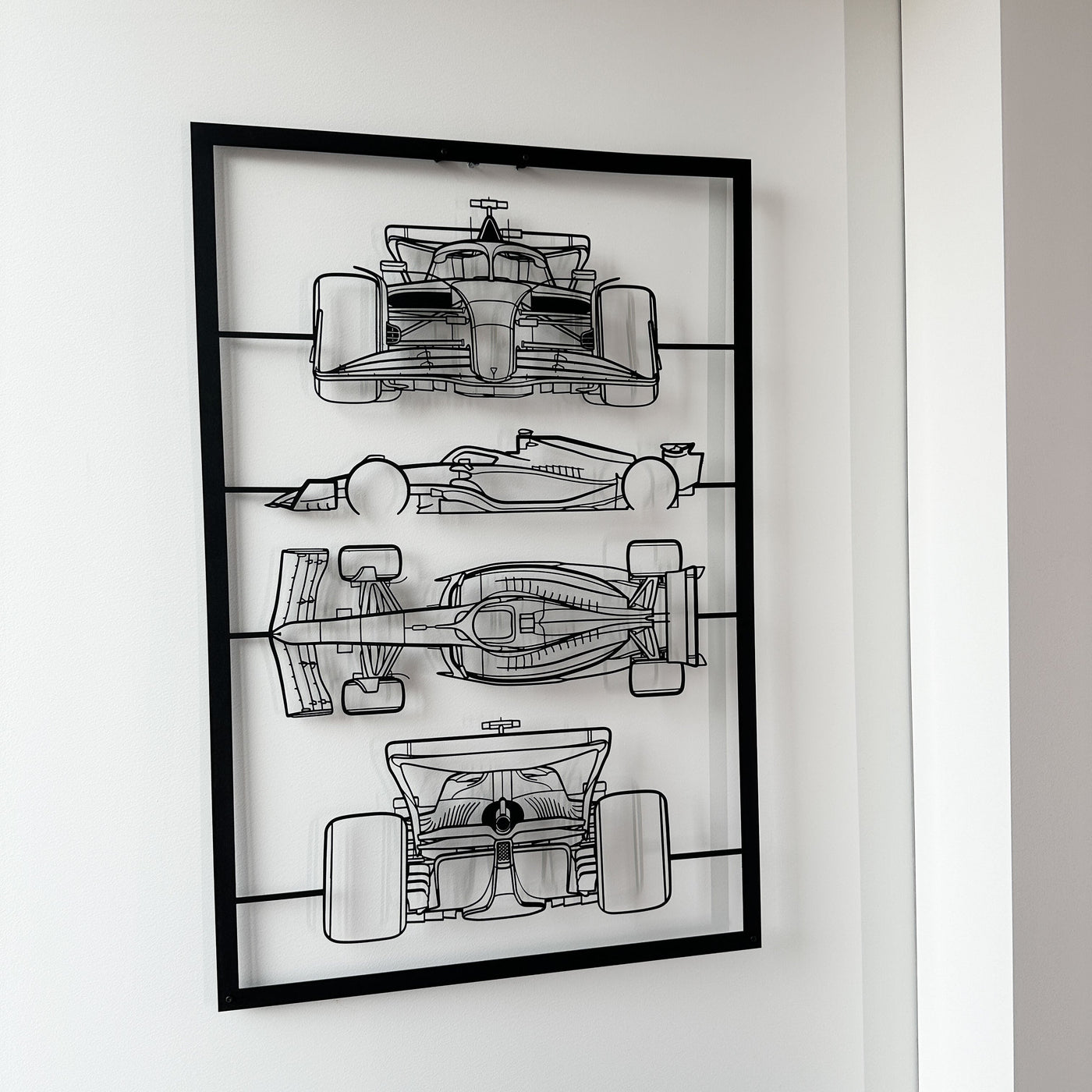 F1 Frame Silhouette Metal Wall Art