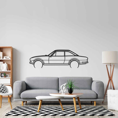 504 Coupe 1969 Detailed Silhouette Metal Wall Art