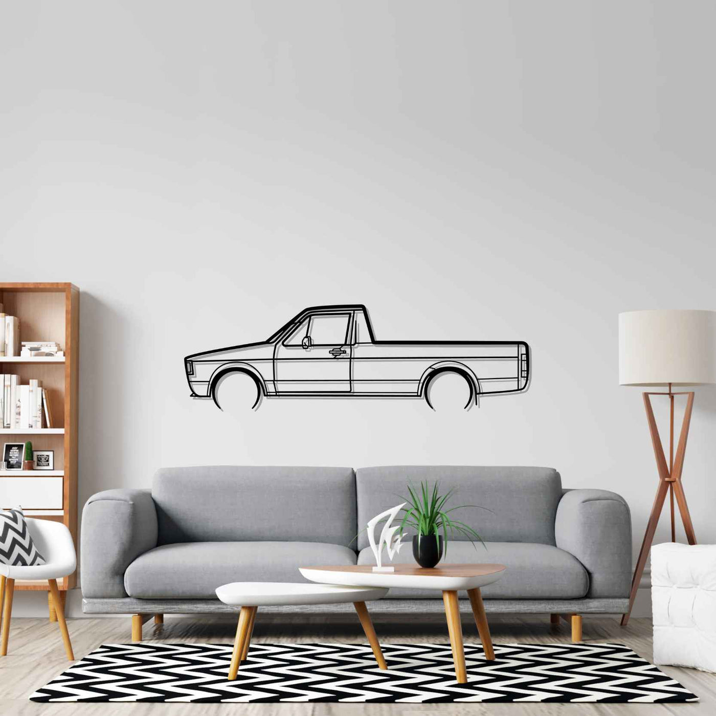 Caddy 1981 Detailed Silhouette Metal Wall Art