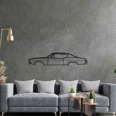 Chevelle 1968 Classic Silhouette Metal Wall Art
