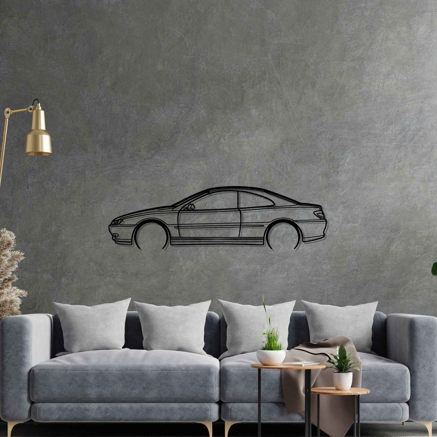406 Coupe 1999 Detailed Silhouette Metal Wall Art