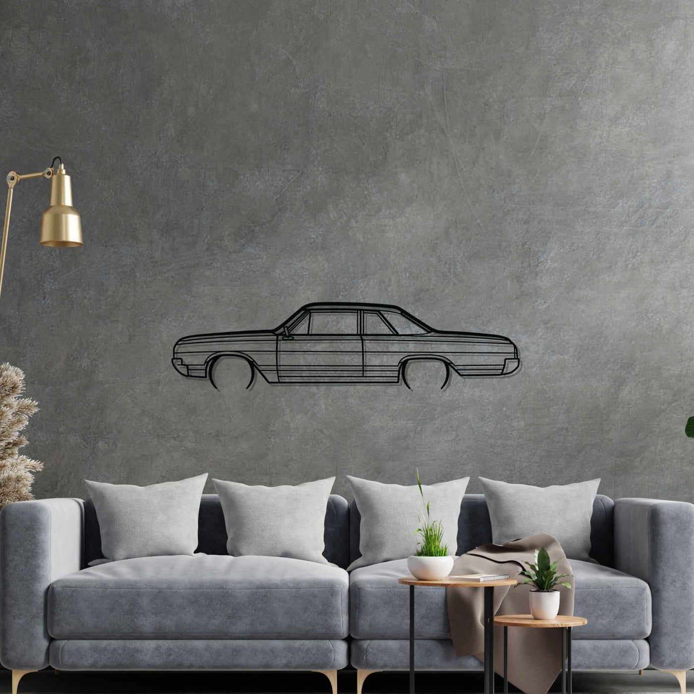 F85 Coupe 1965 Detailed Silhouette Metal Wall Art