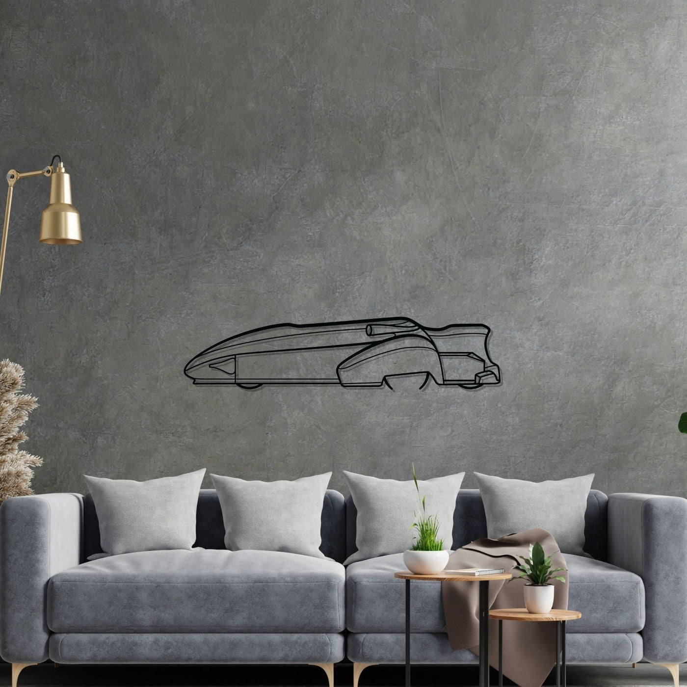 F1 Sidecar Detailed Silhouette Metal Wall Art