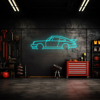 911 930 Turbo Neon Silhouette