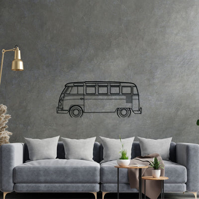 T1 Bus 1950 Detailed Silhouette Metal Wall Art