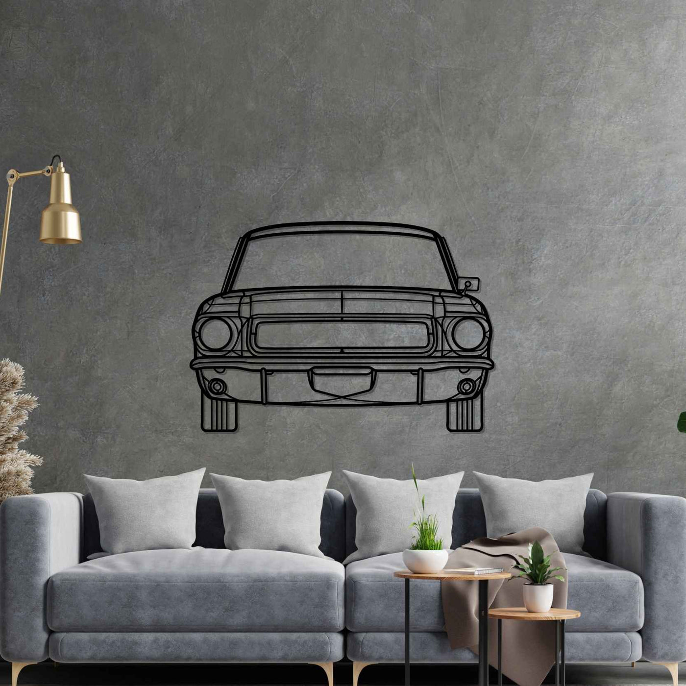 Mustang 1968 Front Silhouette Metal Wall Art