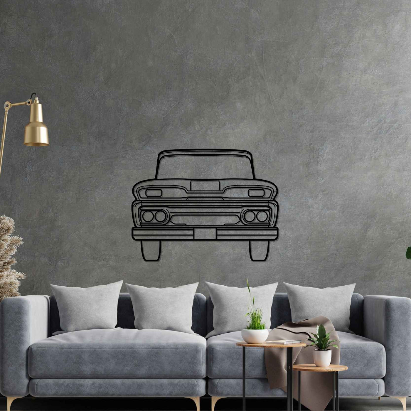 C10 1961 Front Silhouette Metal Wall Art