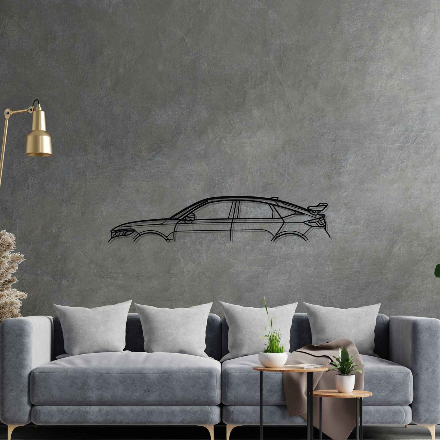 Civic Type R 2023 Classic Silhouette Metal Wall Art