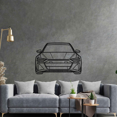 RS6 2023 Front Silhouette Metal Wall Art