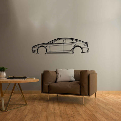 Model S 2017 Detailed Silhouette Metal Wall Art