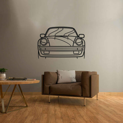 911 turbo model 930 Front Silhouette Metal Wall Art