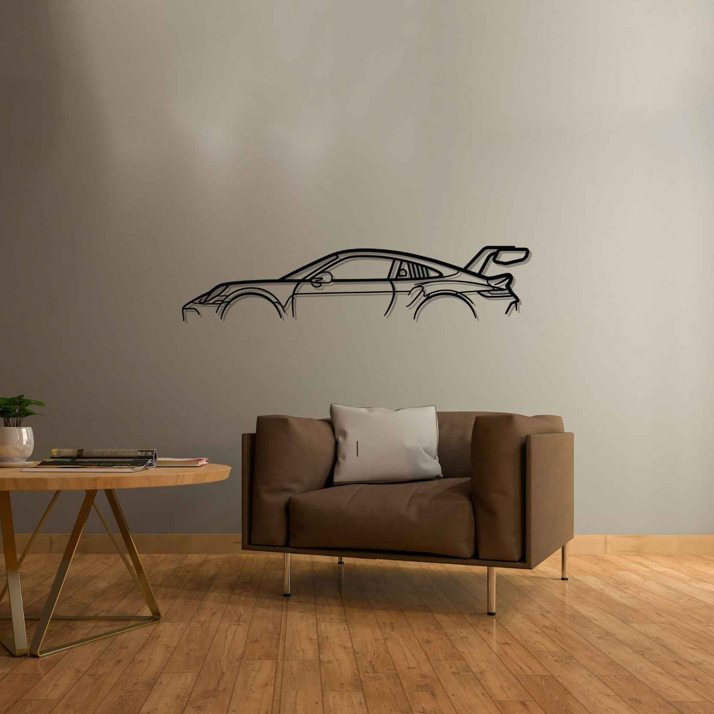 911 GT3 CUP Model 992 Classic Metal Silhouette Wall Art