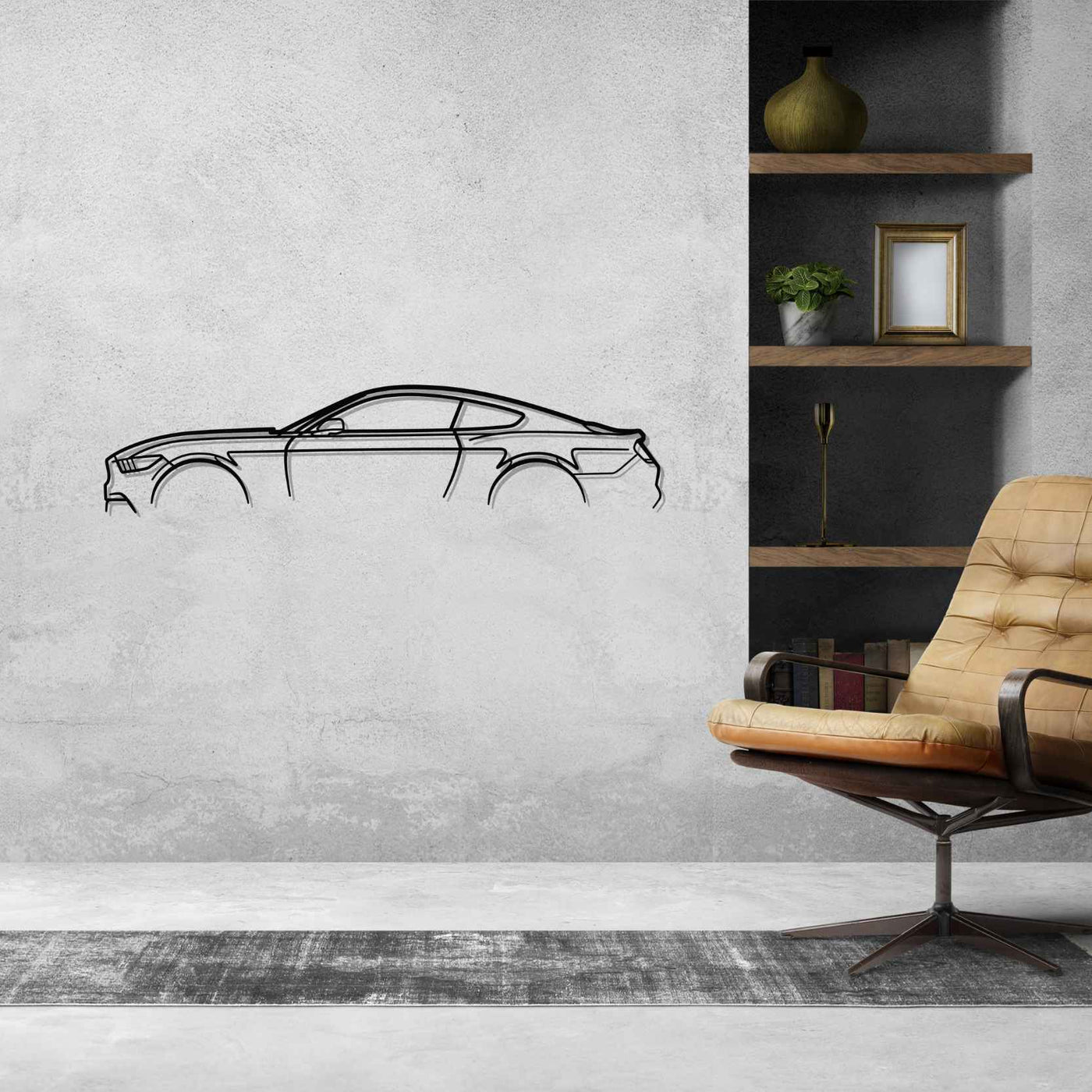 Mustang GT S550 Classic Silhouette Metal Wall Art