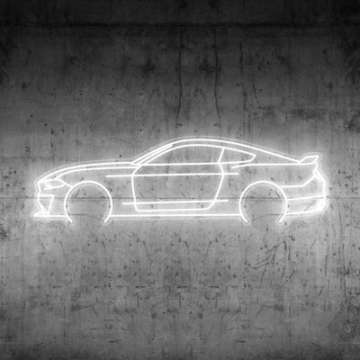 Mustang 2021 Detailed Neon Silhouette