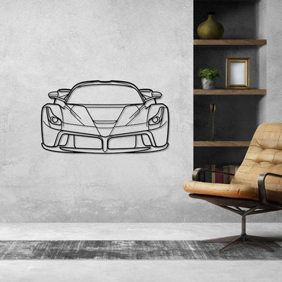 LaFerrari Front Silhouette Metal Wall Art