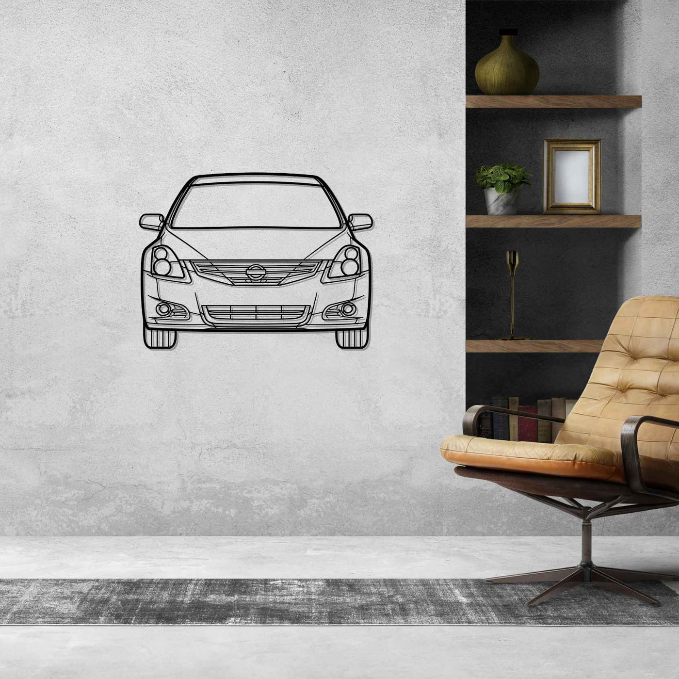 Altima 2011 Front Silhouette Metal Wall Art