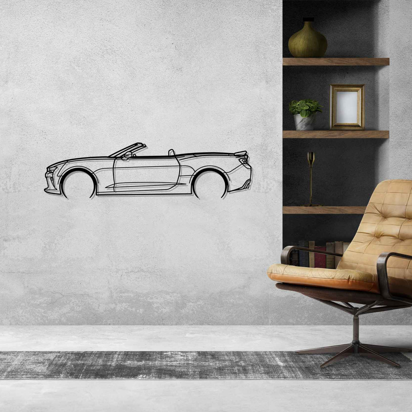 Camaro Convertible 2018 Detailed Silhouette Metal Wall Art
