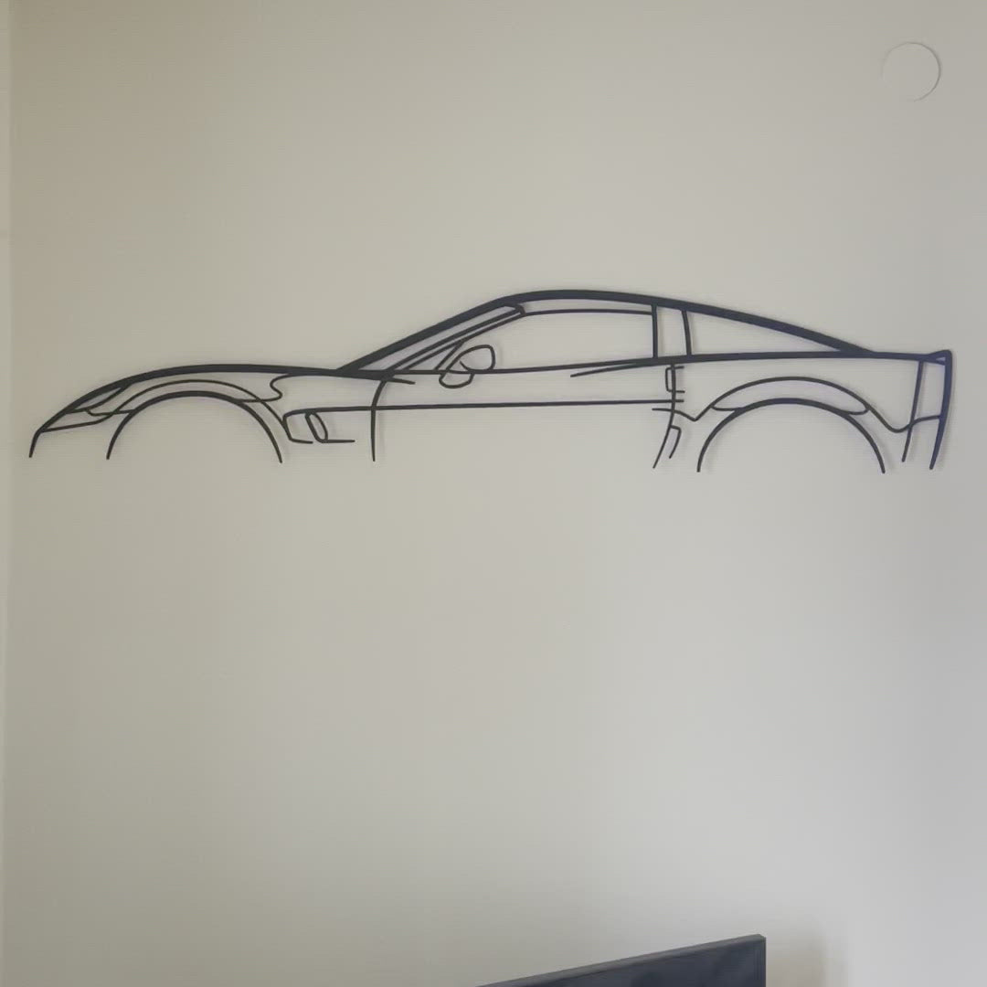 Corvette c7 Classic Silhouette Metal Wall Art