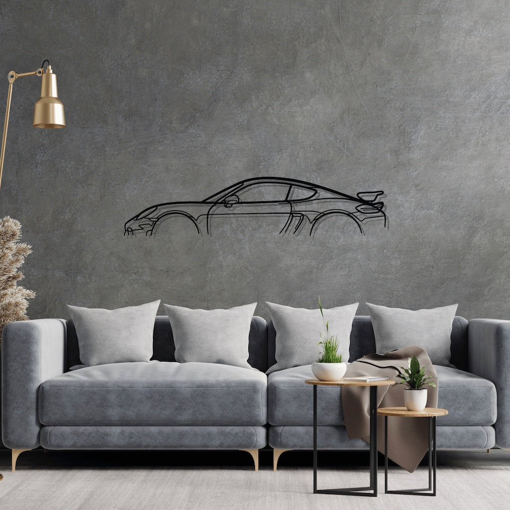 718 Cayman GT4 Classic Silhouette Metal Wall Art