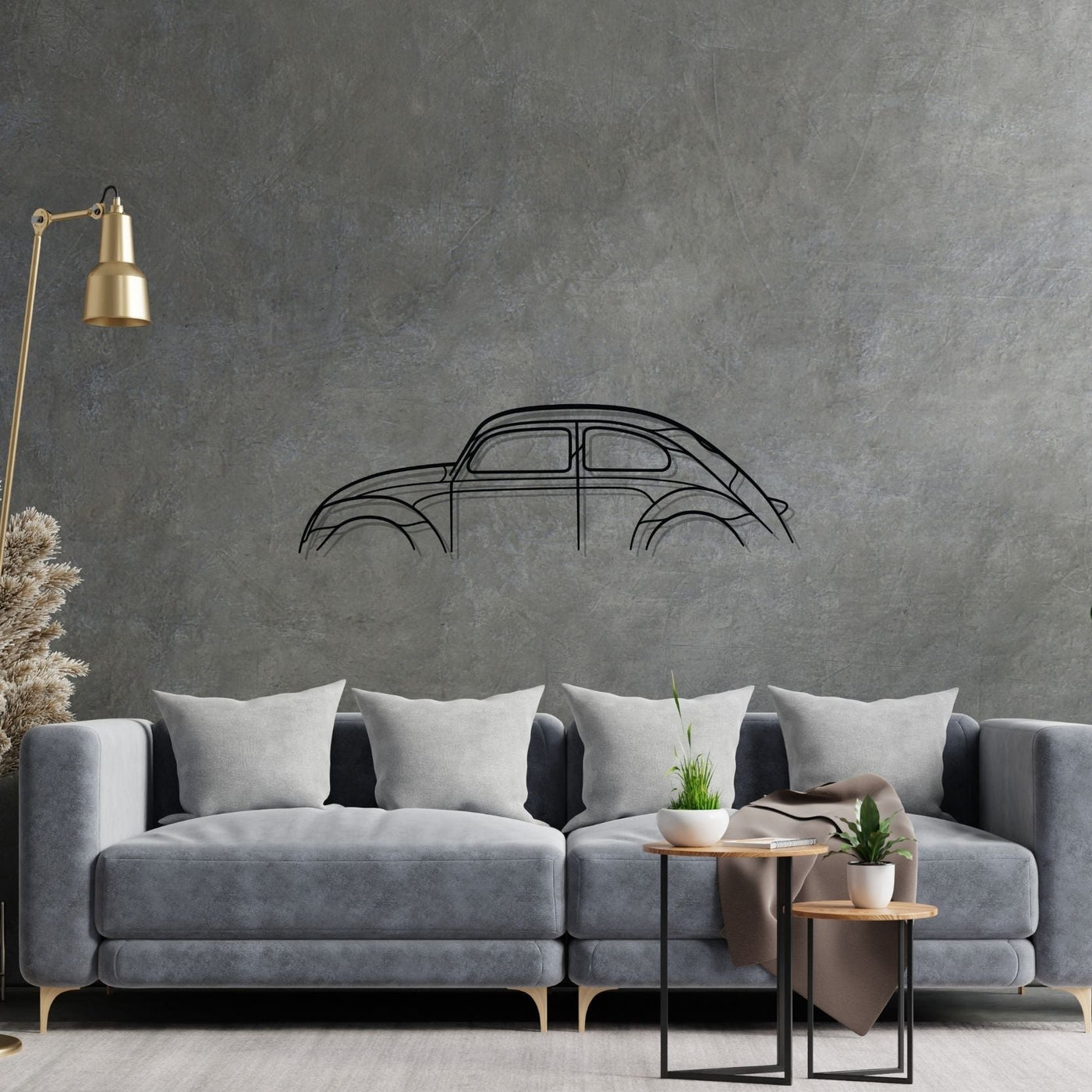 Beetle Classic Silhouette Metal Wall Art