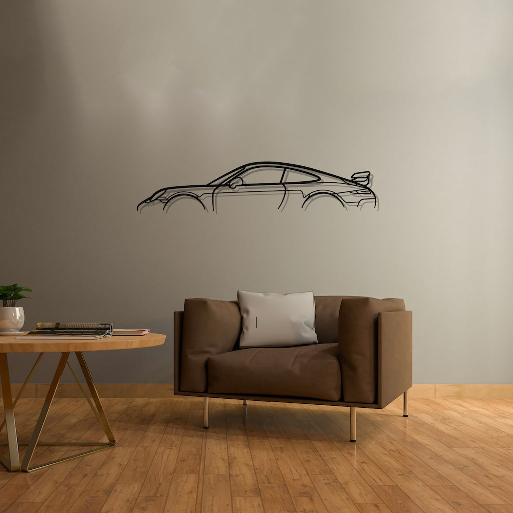 911 GT3 Model 991 Classic Metal Silhouette Wall Art