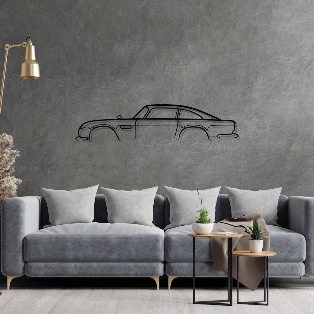Aston DB5 Silhouette Metal Wall Art