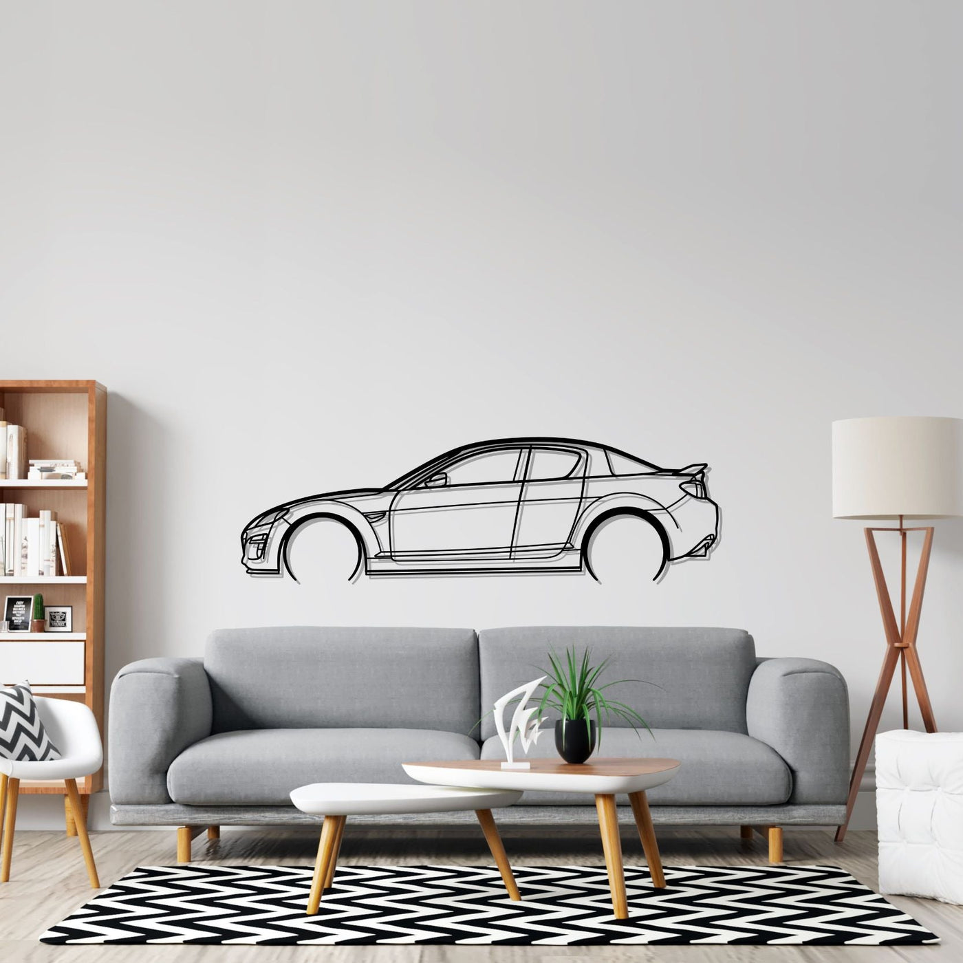 RX8 Detailed Silhouette Metal Wall Art