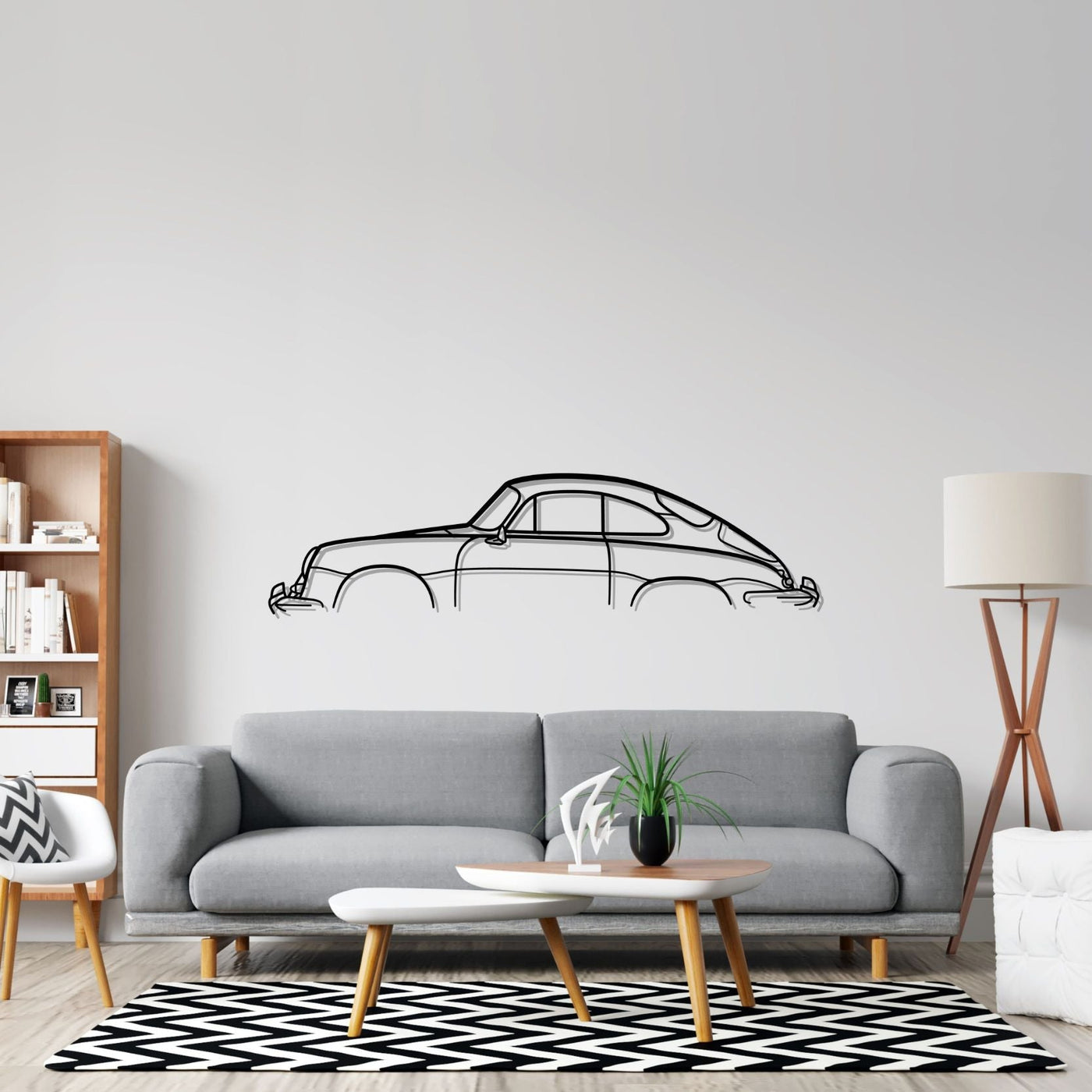 356 Coupe 1964 Classic Silhouette Metal Wall Art