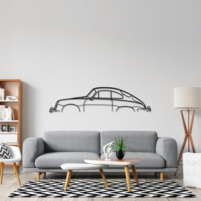 356 Coupe 1964 Classic Silhouette Metal Wall Art