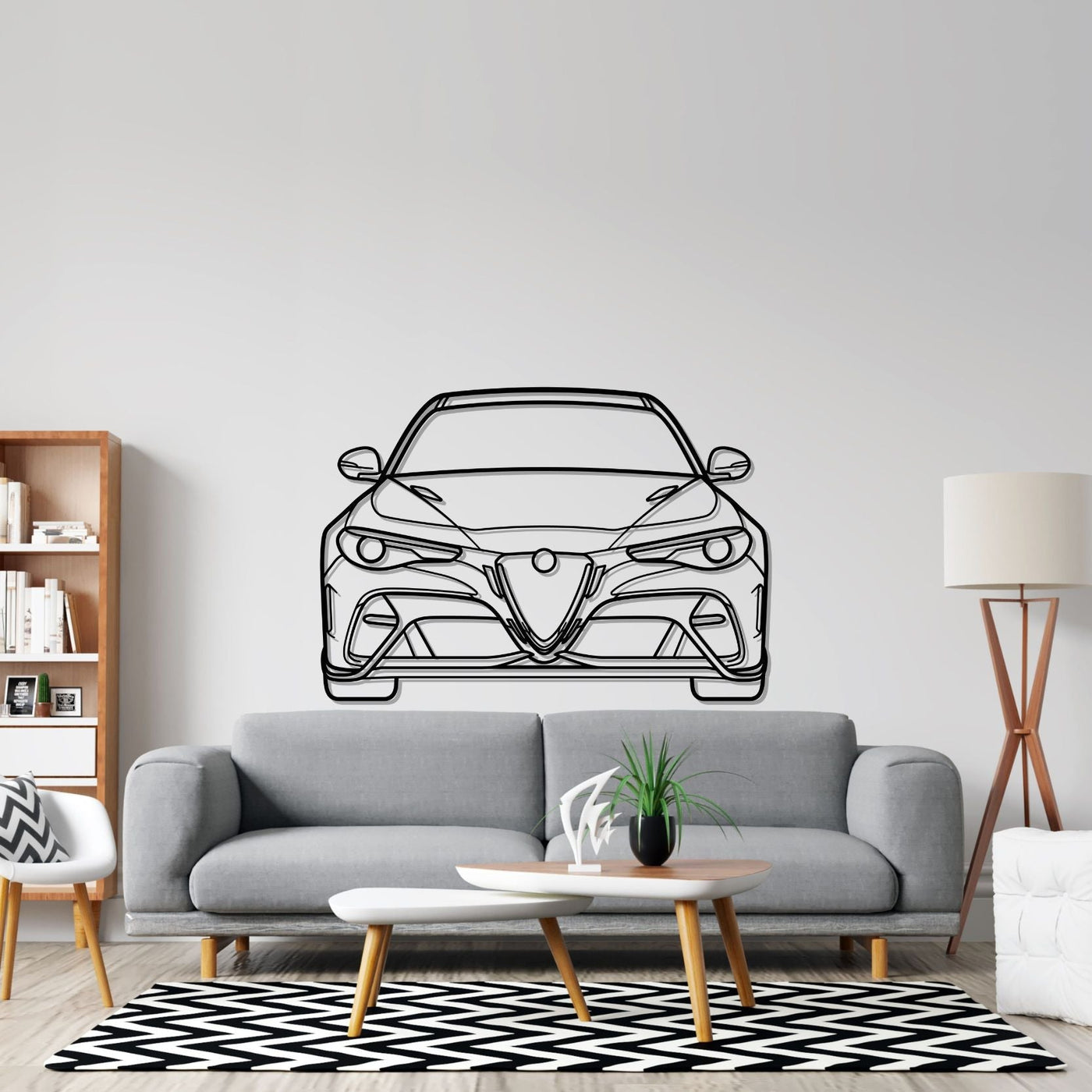 Giulia GTAm Front 2020  Silhouette Metal Wall Art
