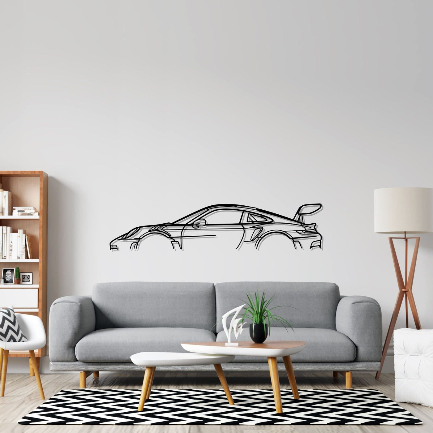 911 GT3 RS model 992 Classic Metal Silhouette Wall Art