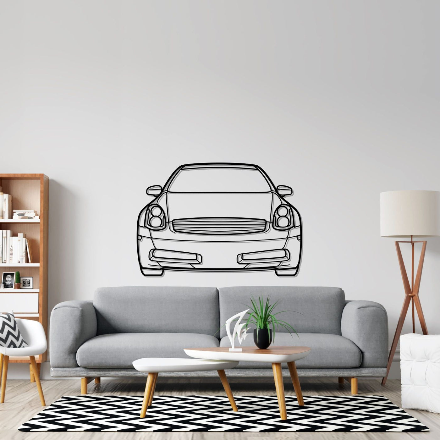G35 2007 Front Silhouette Metal Wall Art