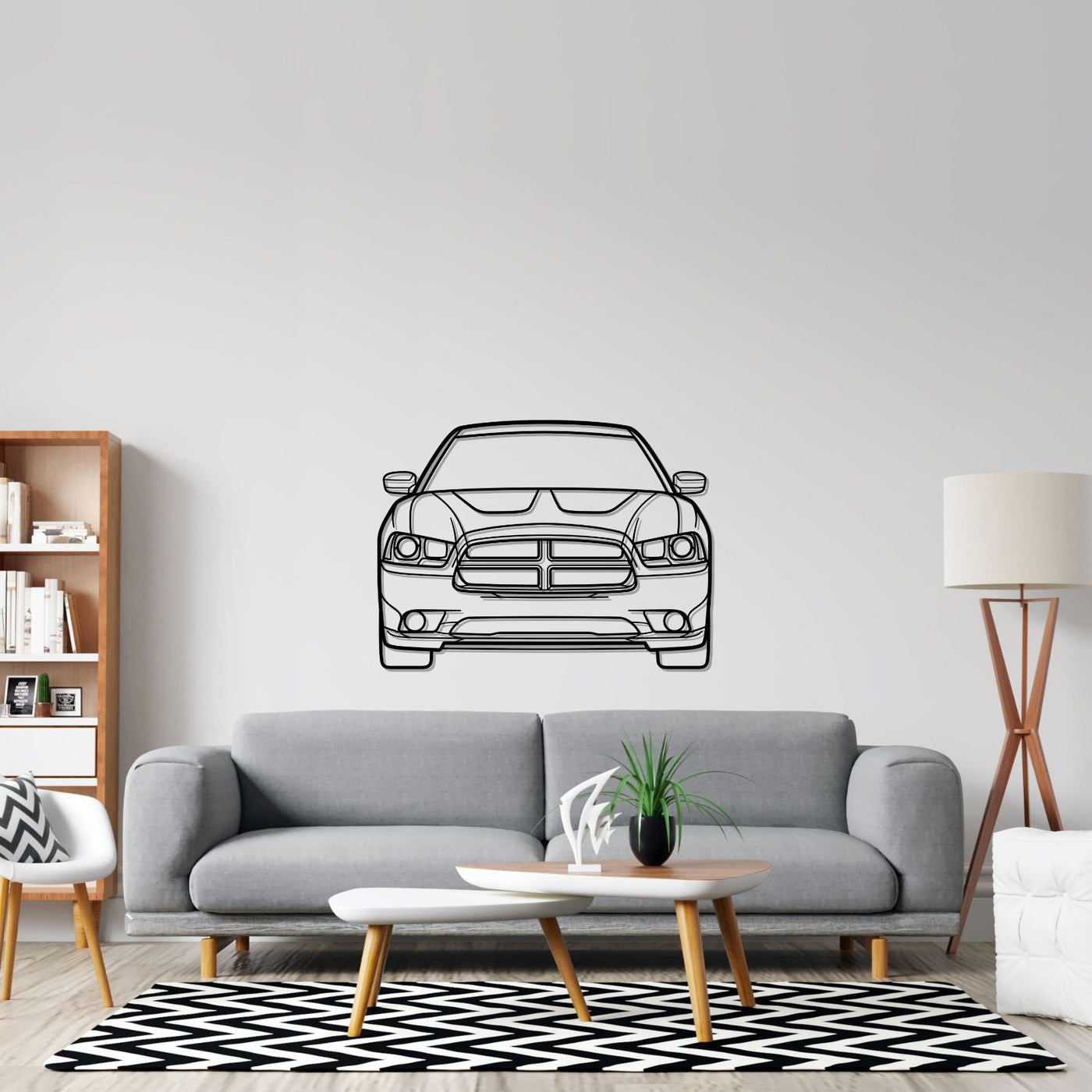 Charger Front Silhouette Metal Wall Art