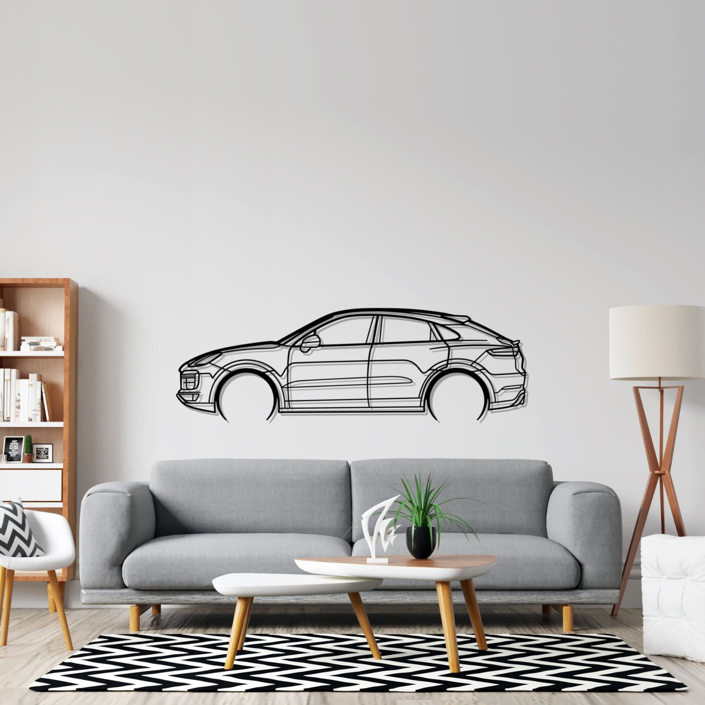 Cayenne Turbo Detailed Silhouette Metal Wall Art
