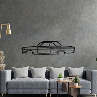 Fairlane Coupe 1964 Detailed Silhouette Metal Wall Art