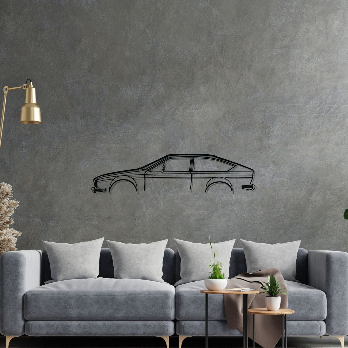Alfa Alfetta GTV Classic Silhouette Metal Wall Art