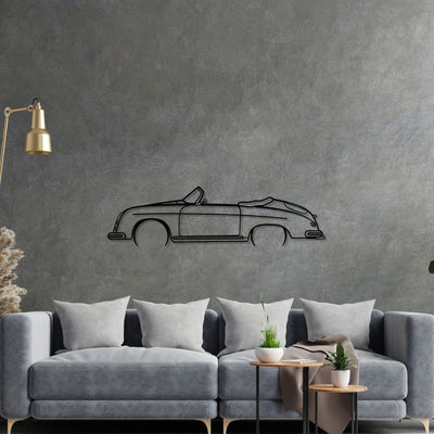 356 Speedster California Detailed Silhouette Metal Wall Art