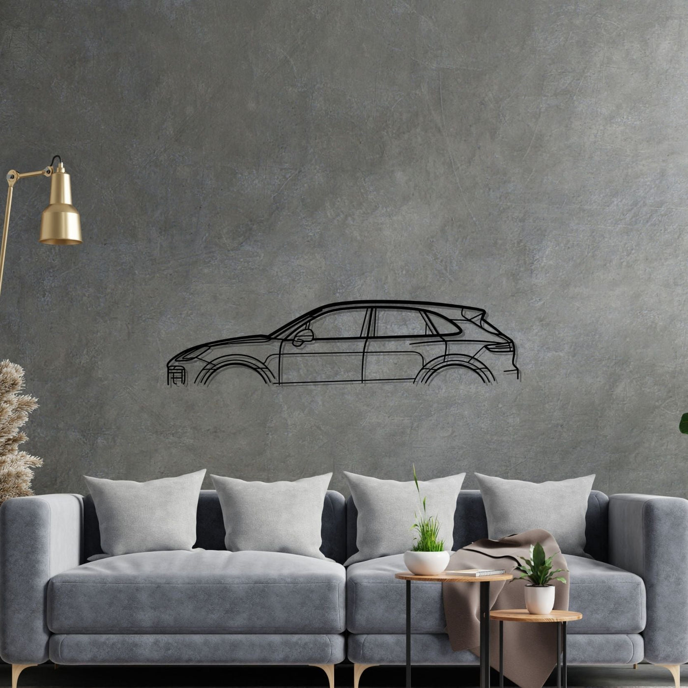 Cayenne Turbo 2020 Classic Silhouette Metal Wall Art