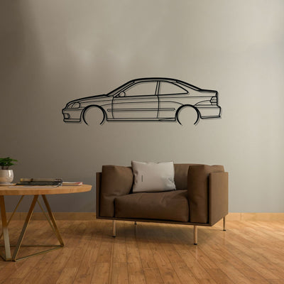Civic Coupe 1999 Detailed Silhouette Metal Wall Art