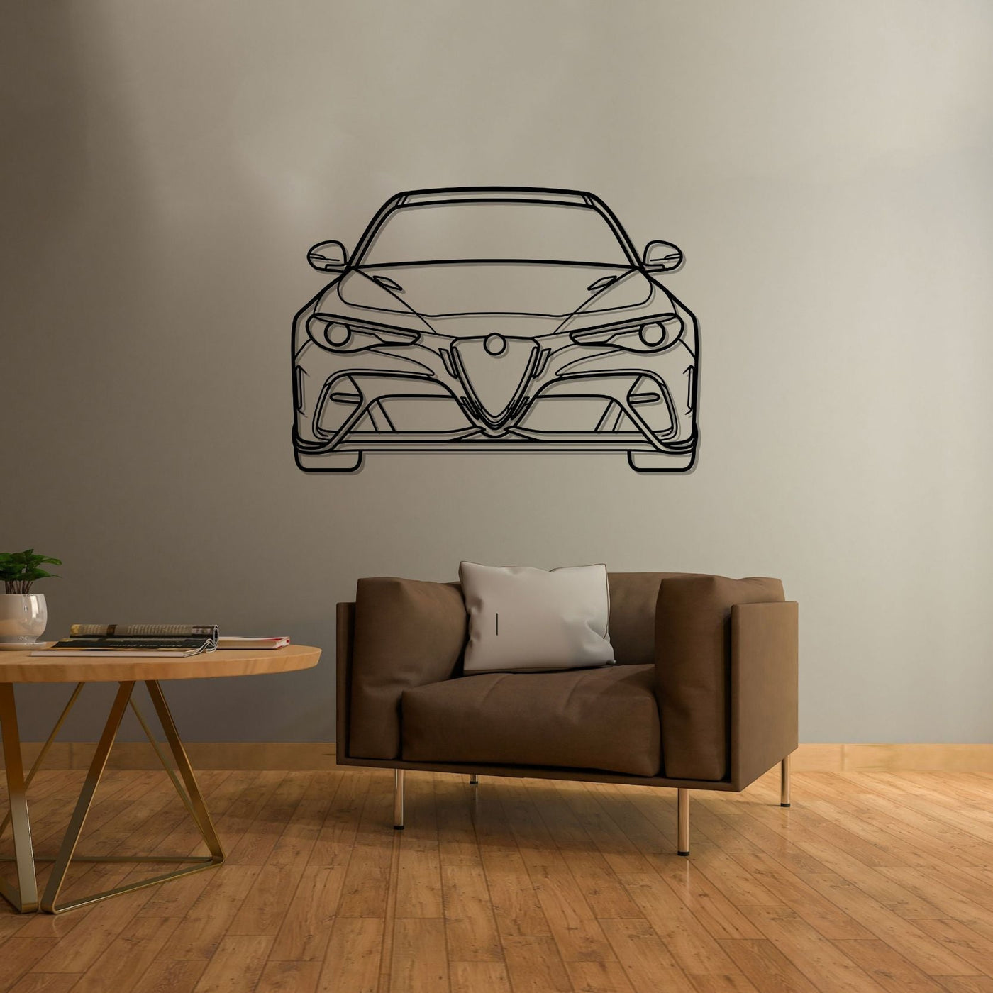 Giulia GTAm Front 2020  Silhouette Metal Wall Art