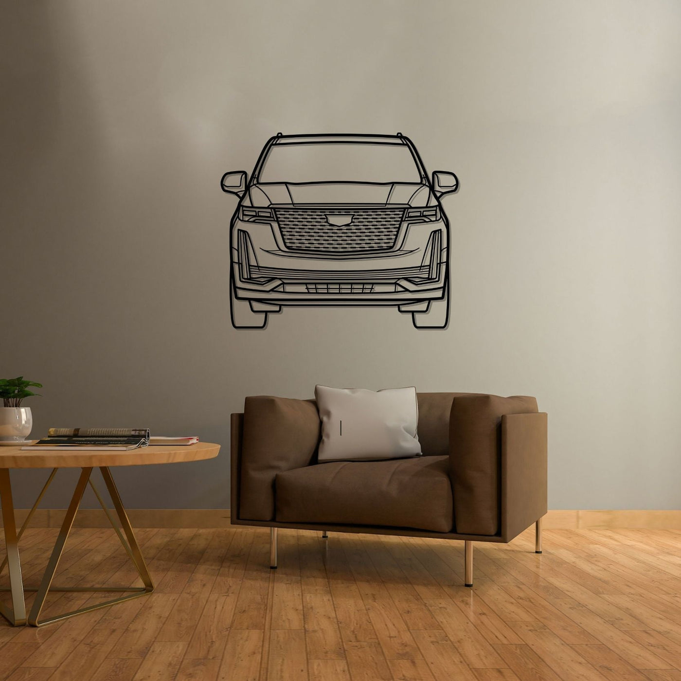 Escalade 2022 Front  Silhouette Metal Wall Art