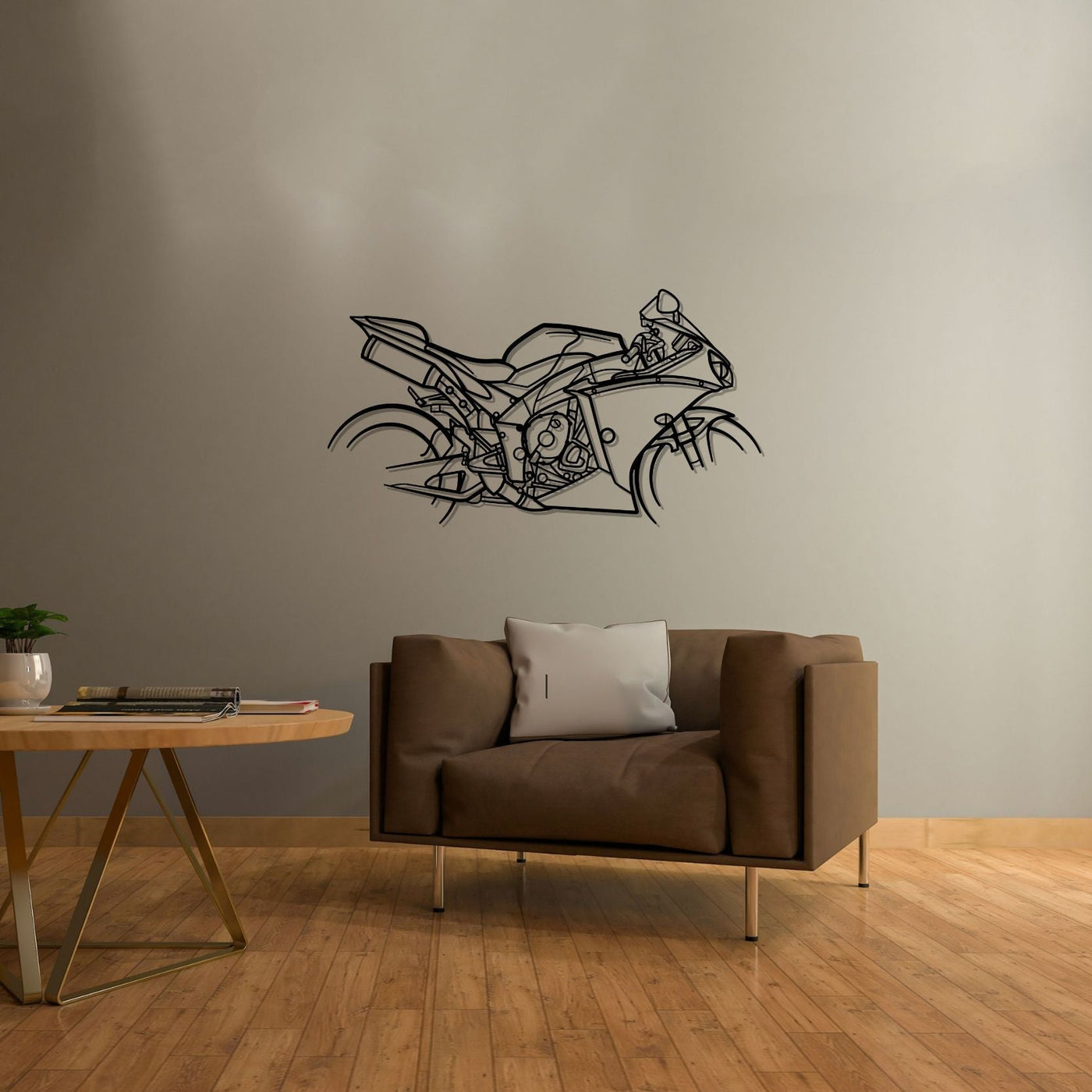 R1 2015 Silhouette Metal Wall Art