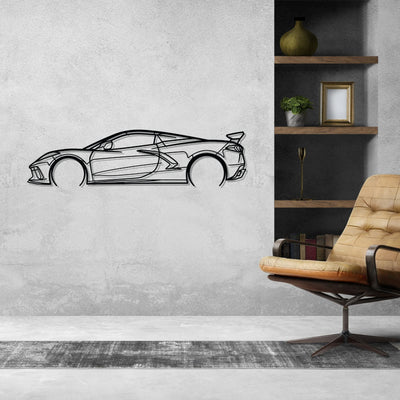 Corvette C8 HTC Detailed Silhouette Metal Wall Art