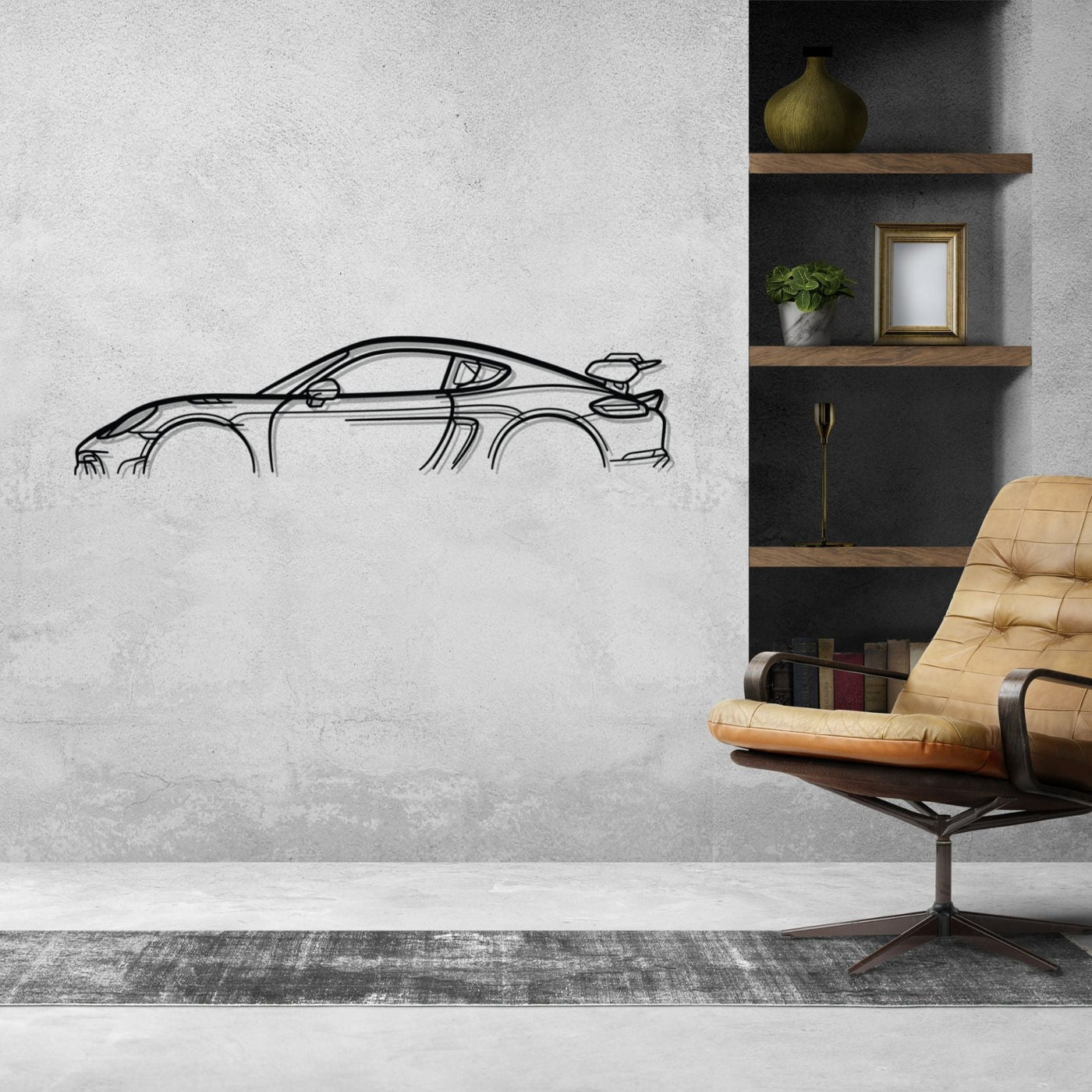 718 GT4 RS Classic Silhouette Metal Wall Art