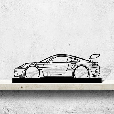 911 GT3 RS model 992 Silhouette Metal Art Stand
